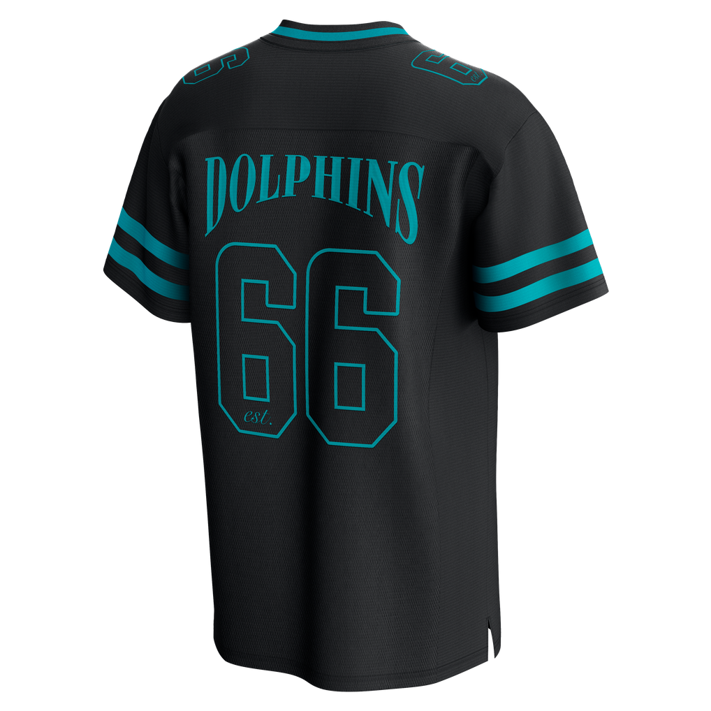 Miami Dolphins Fanatics After Hours Fashion Mesh Jersey Top - Black