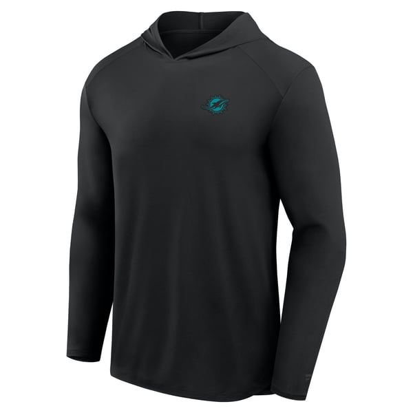 Miami Dolphins Fanatics Front Office Power Mono Long Sleeve Hoodie T-Shirt - Black