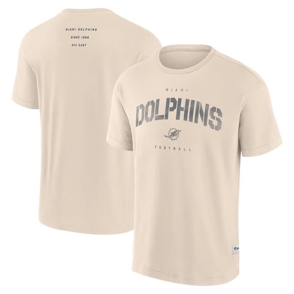 Miami Dolphins Fanatics Elements Weathered Tonal Future Ground T-Shirt - Cream