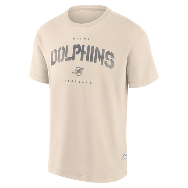 Miami Dolphins Fanatics Elements Weathered Tonal Future Ground T-Shirt - Cream