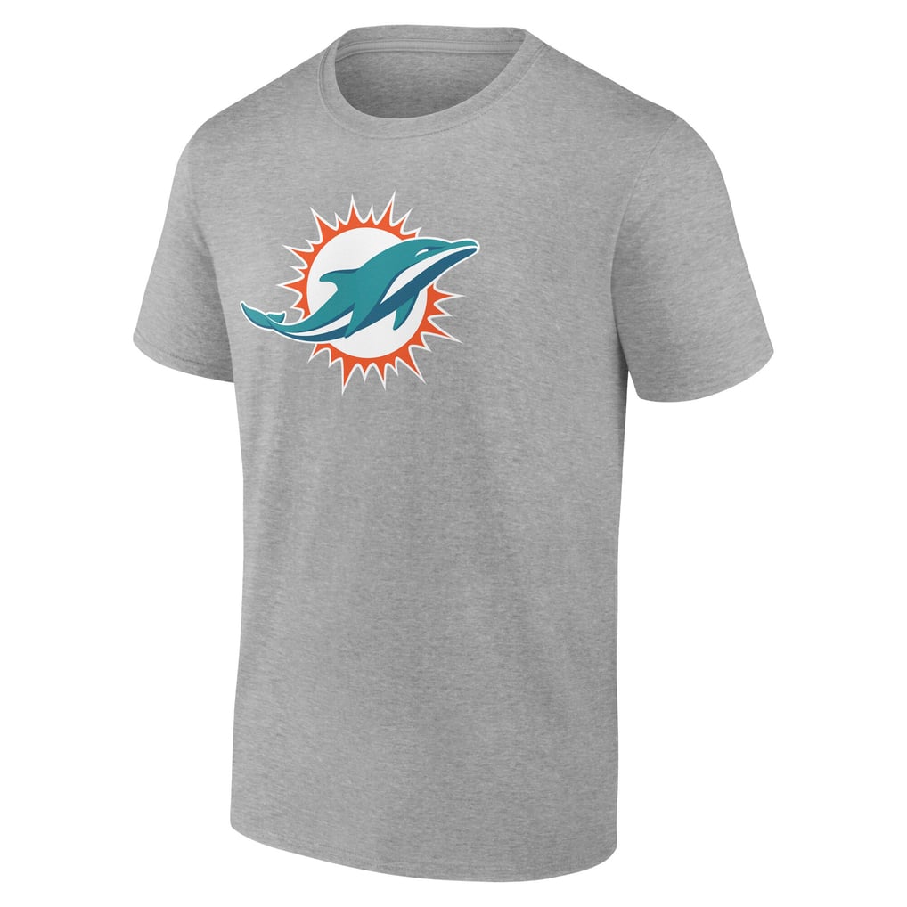 Miami Dolphins Team Authentic Personalized Name & Number T-Shirt - Gray