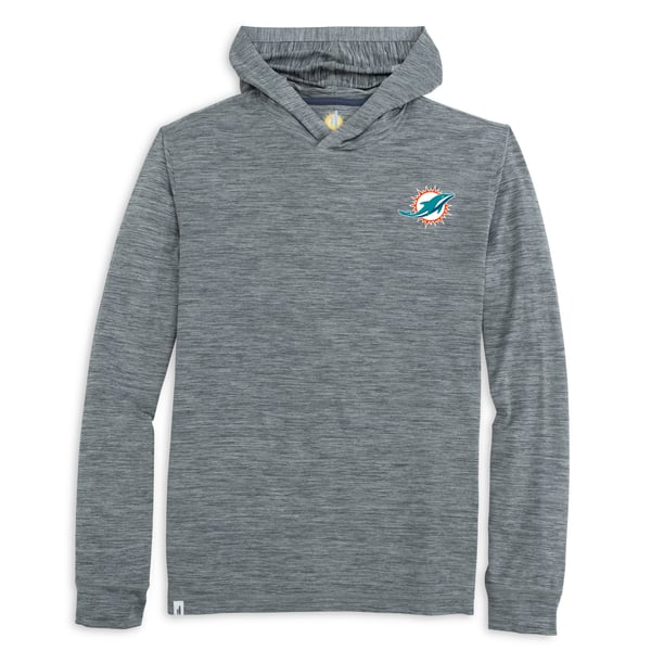 Miami Dolphins johnnie-O Talon Long Sleeve Hooded T-Shirt - Heather Black