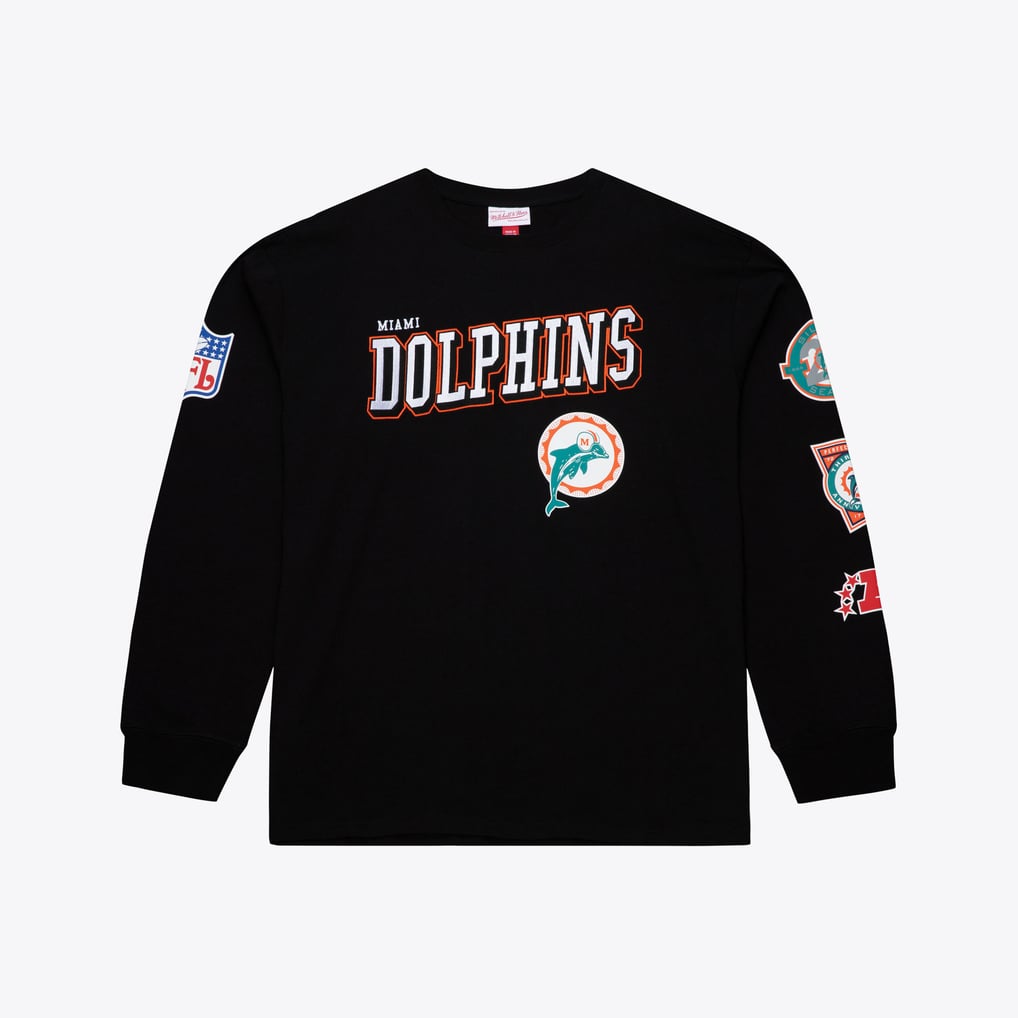 Miami Dolphins Mitchell & Ness Big & Tall Training Camp Long Sleeve T-Shirt - Black