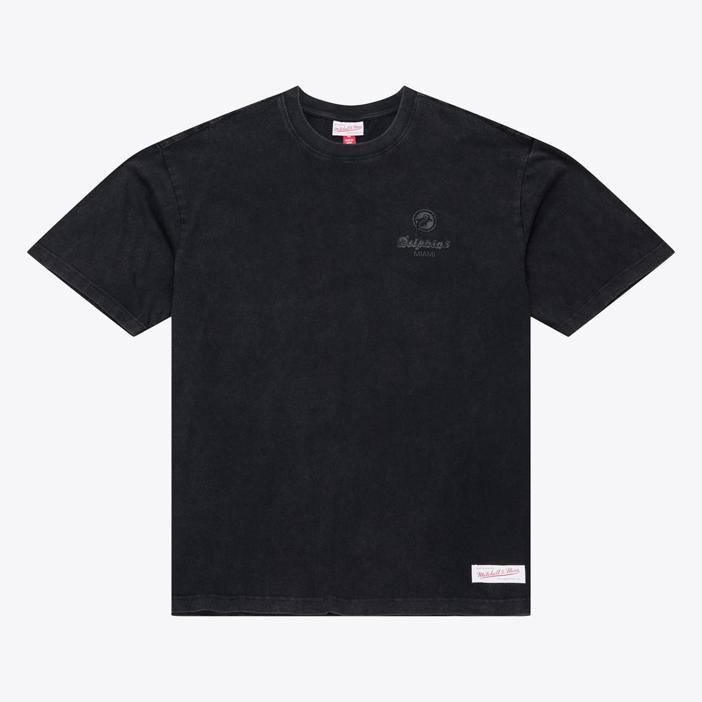 Miami Dolphins Mitchell & Ness Core Essentials Micro Logo T-Shirt - Black
