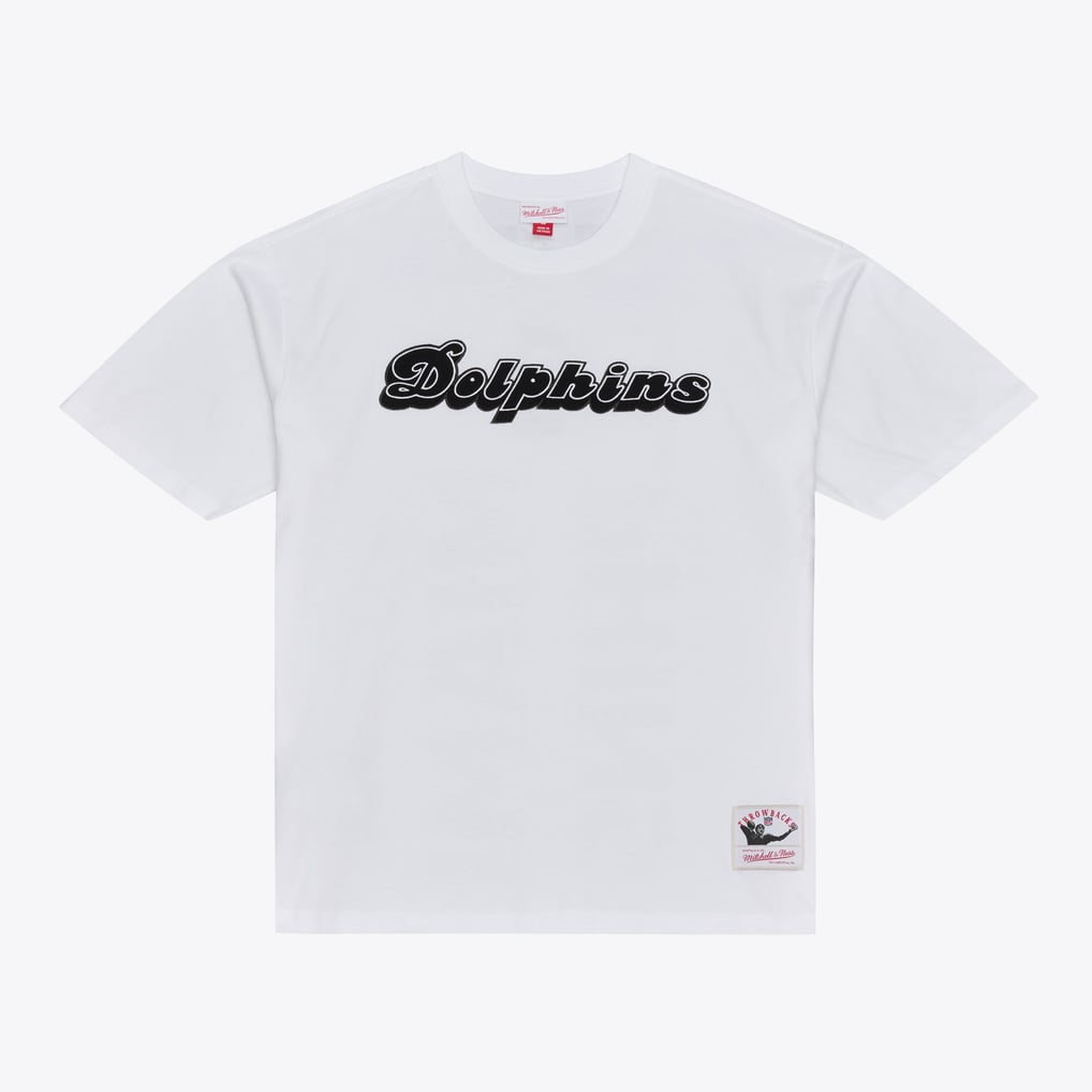 Miami Dolphins Mitchell & Ness Monochrome T-Shirt - White