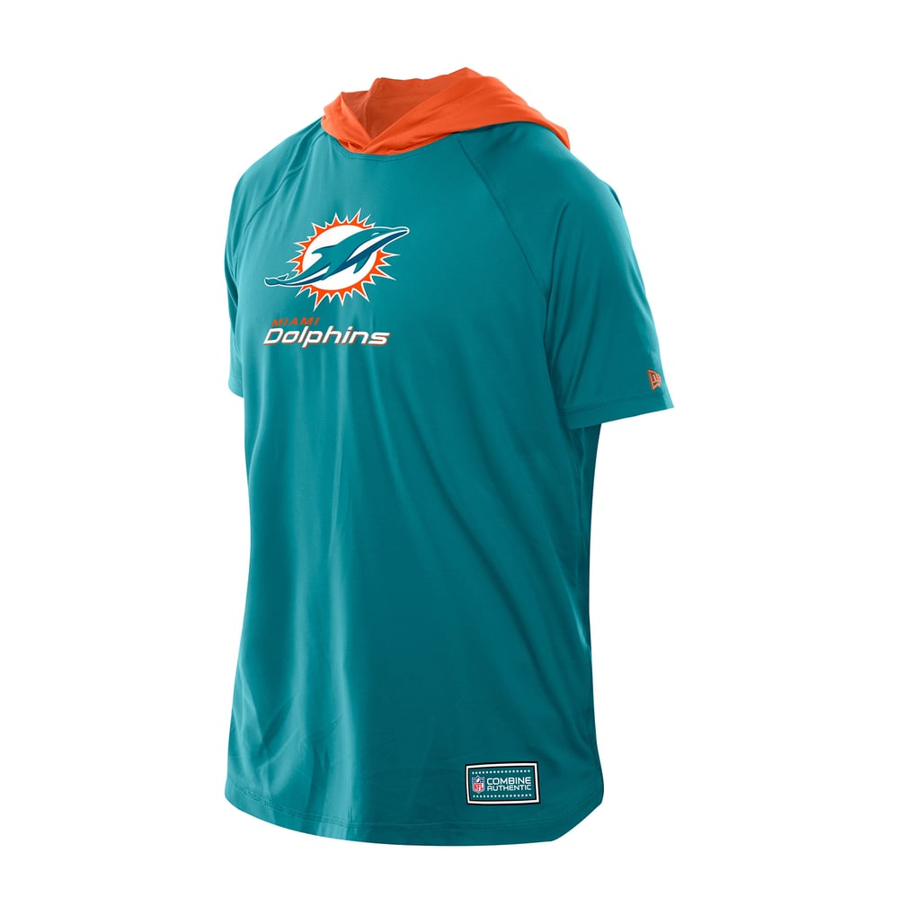  Miami Dolphins New Era Combine Authentic Hooded Raglan Short-Sleeve T-Shirt - Aqua