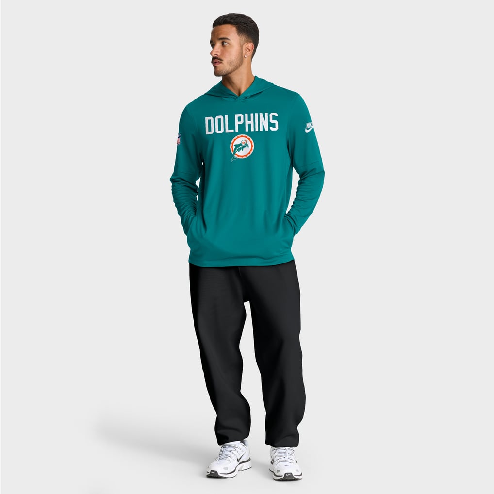 Miami Dolphins Nike Big & Tall Alt Pack Dri-FIT Long Sleeve Hoodie T-Shirt  - Aqua