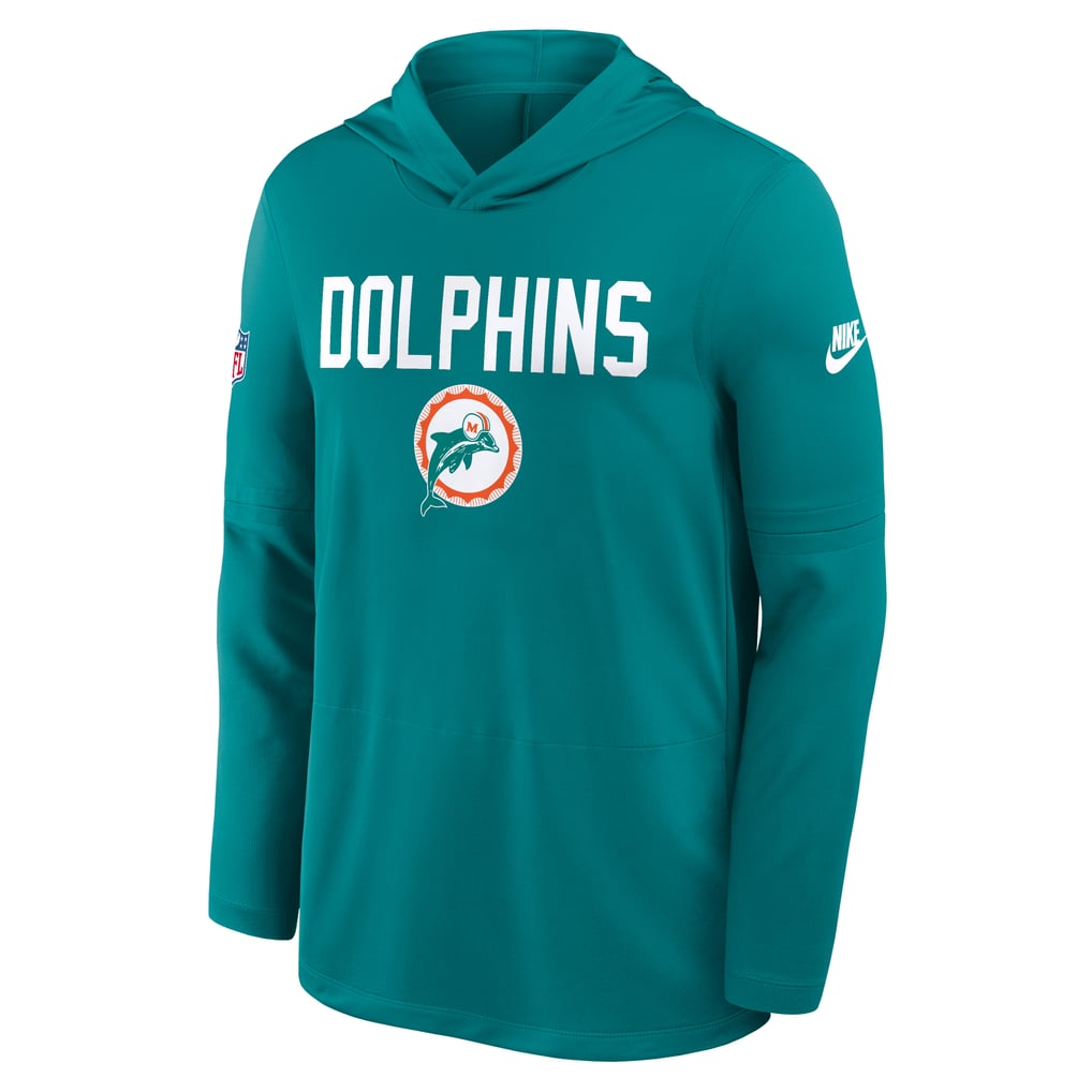 Miami Dolphins Nike Big & Tall Alt Pack Dri-FIT Long Sleeve Hoodie T-Shirt  - Aqua