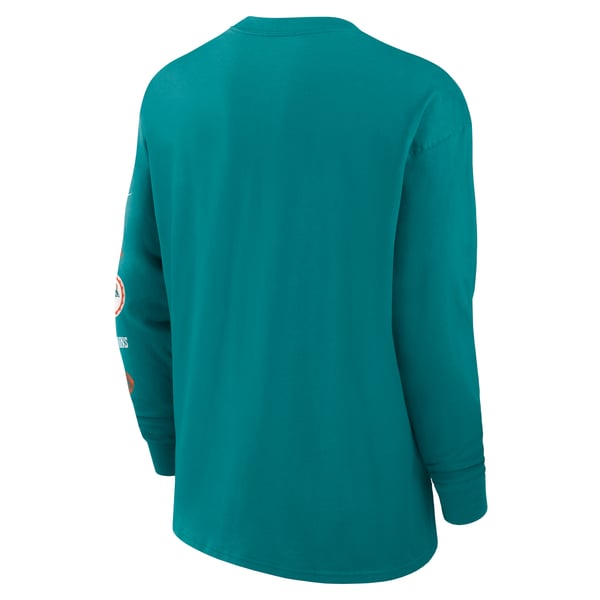 Miami Dolphins Nike Rewind Heavy Max90 Pocket Long Sleeve T-Shirt - Aqua