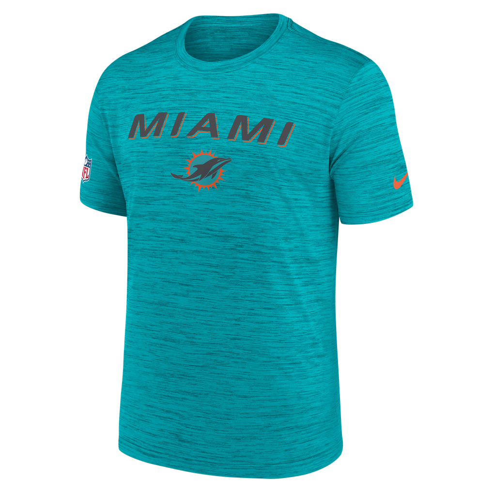  Miami Dolphins Nike Rivalries Collection Sideline Velocity T-Shirt - Aqua