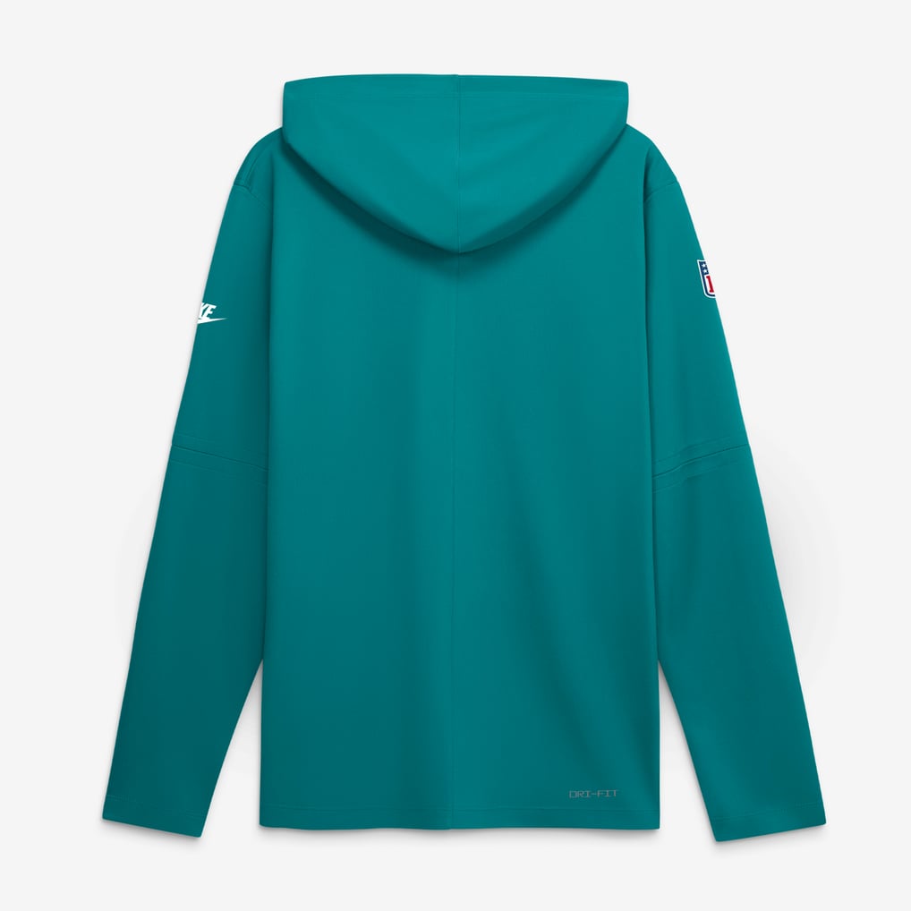 Miami Dolphins Nike Sideline Alternate Lightweight Long Sleeve Hooded Dri-FIT T-Shirt - Aqua