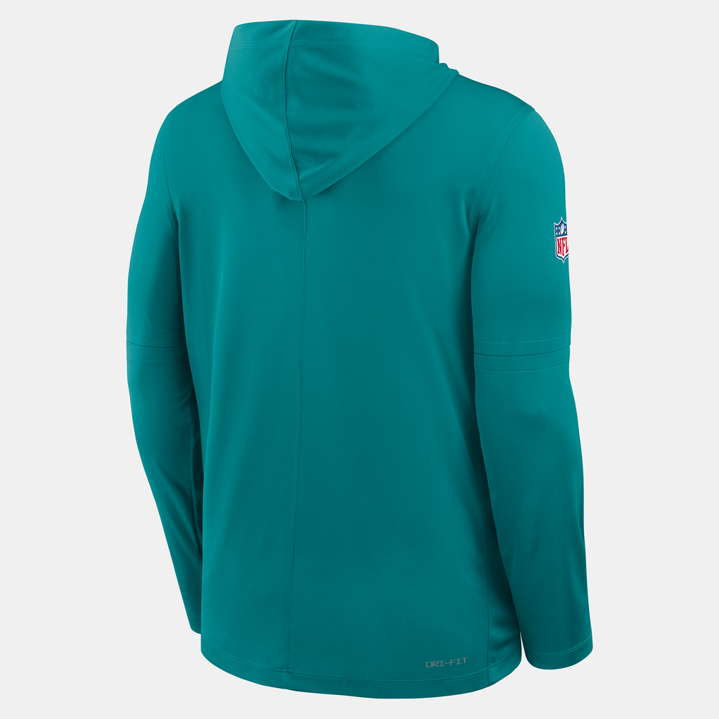 Miami Dolphins Nike Sideline Alternate Lightweight Long Sleeve Hooded Dri-FIT T-Shirt - Aqua