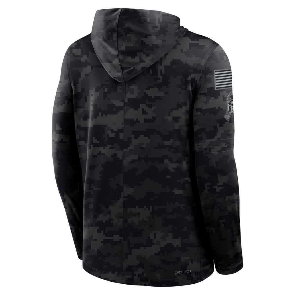 Miami Dolphins Nike 2026 Salute to Service Sideline Lightweight Hooded Dri-FIT Long Sleeve Top - Black