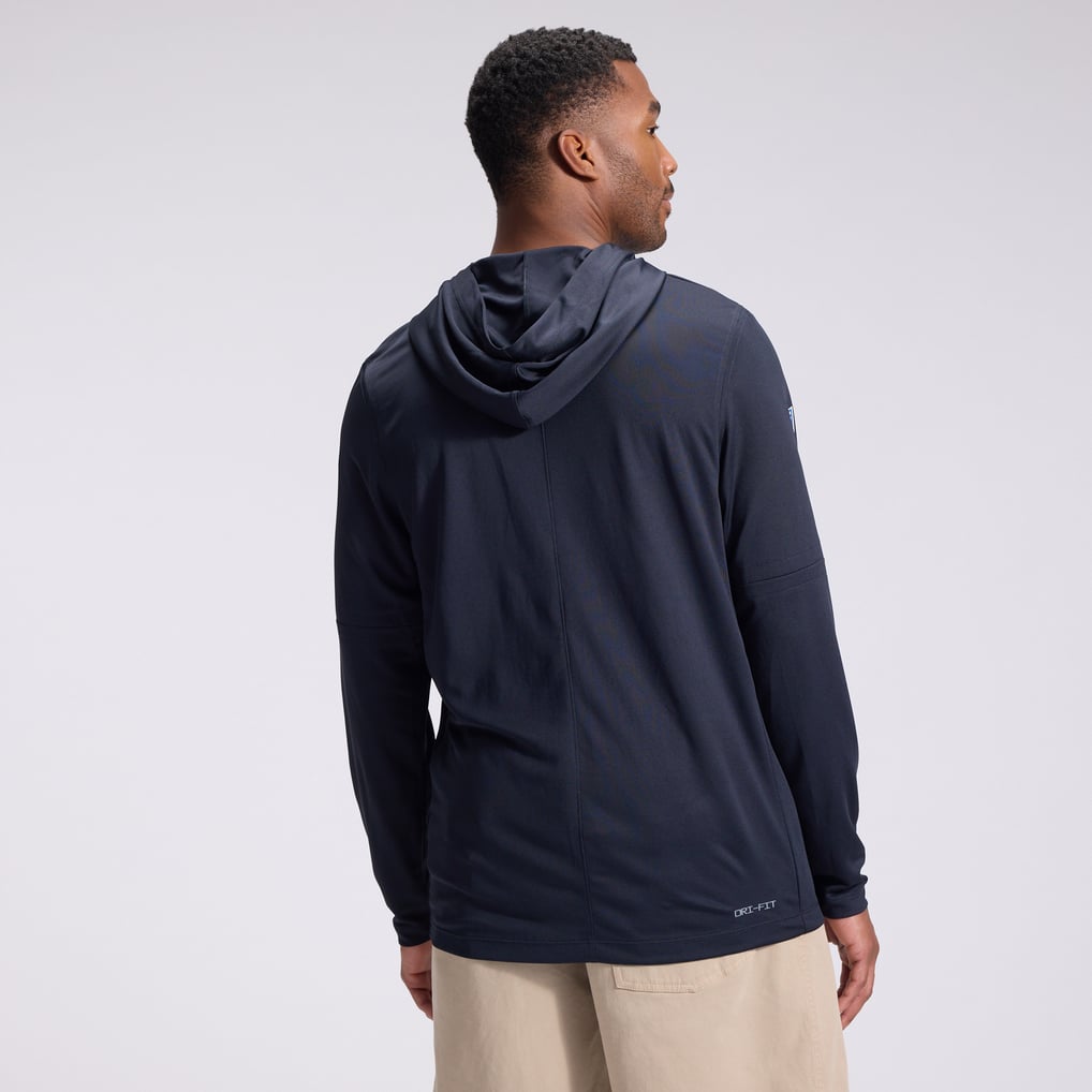 Miami Dolphins Nike Rivalries Collection Sideline Lightweight Hooded Long Sleeve Top - Navy
