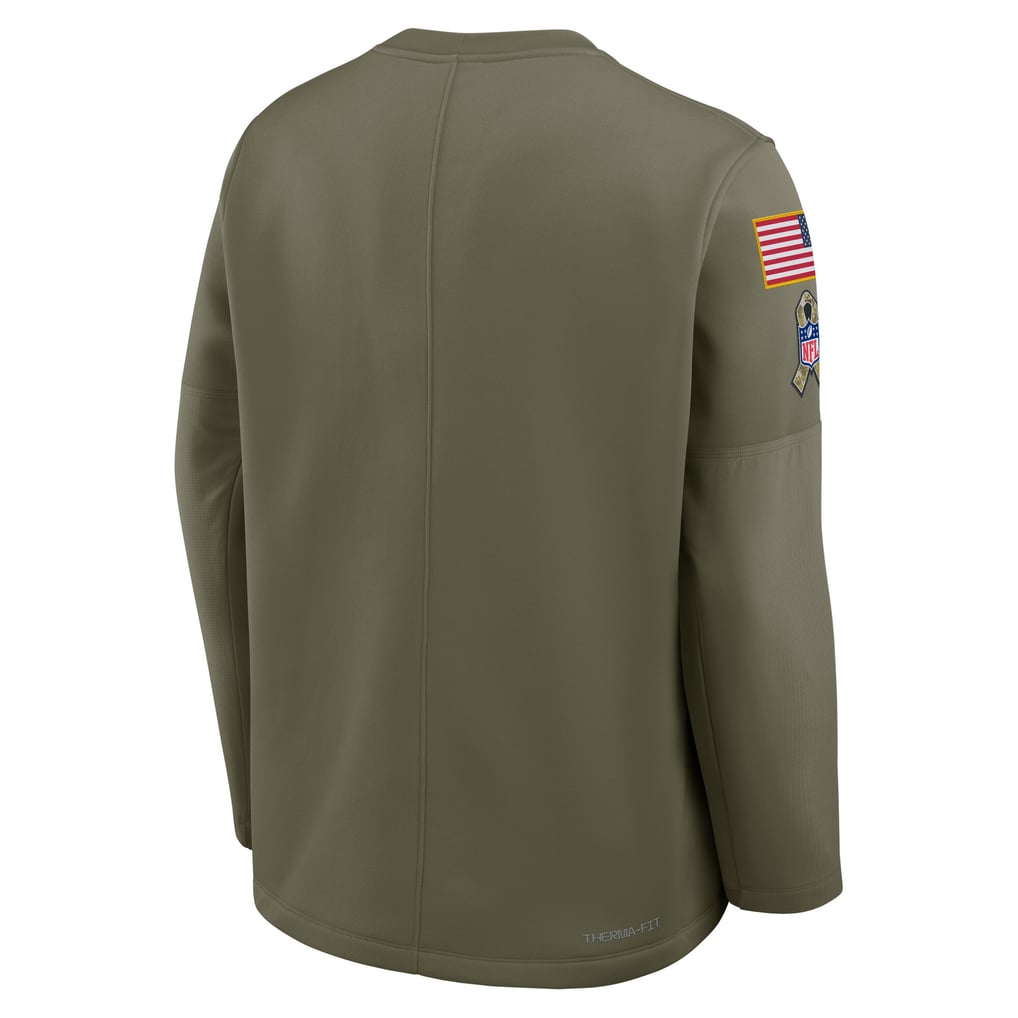 Miami Dolphins Nike 2025 Salute to Service Sideline Coaches Therma-FIT Long Sleeve Shirt - Olive