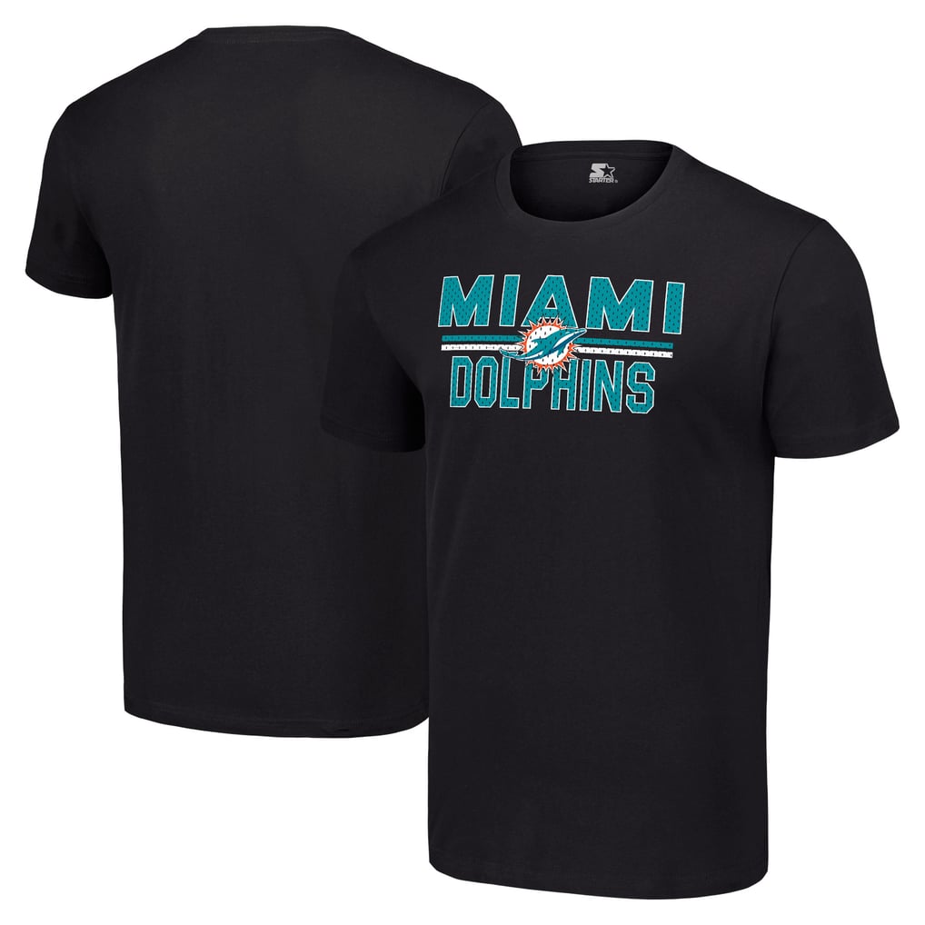 Miami Dolphins Starter Team Mesh Print Graphic T-Shirt - Black