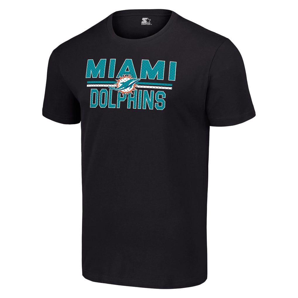Miami Dolphins Starter Team Mesh Print Graphic T-Shirt - Black