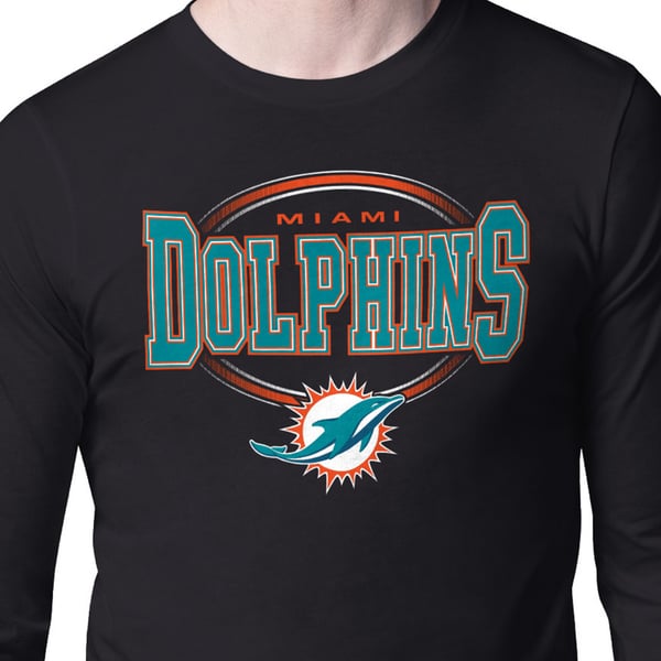 Miami Dolphins Starter Team Track Graphic Long Sleeve T-Shirt - Black