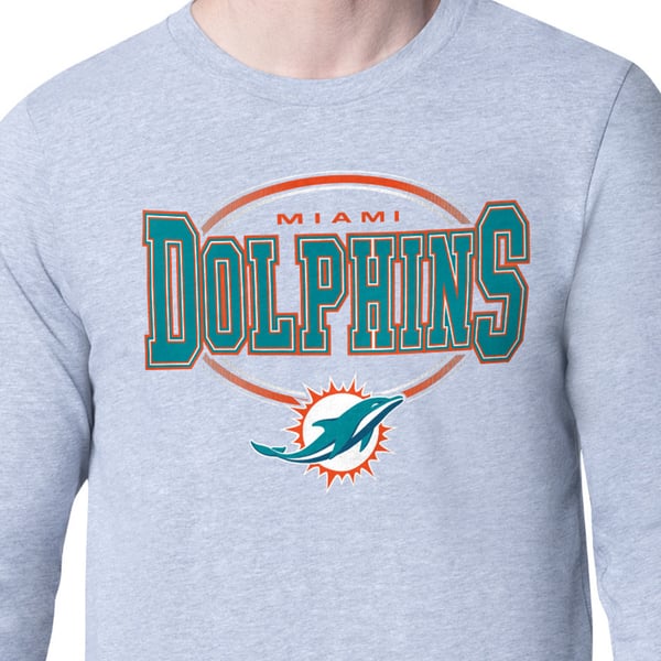 Miami Dolphins Starter Team Track Graphic Long Sleeve T-Shirt - Gray