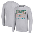 Miami Dolphins Starter Throwback Logo Long Sleeve T-Shirt - Heather Gray