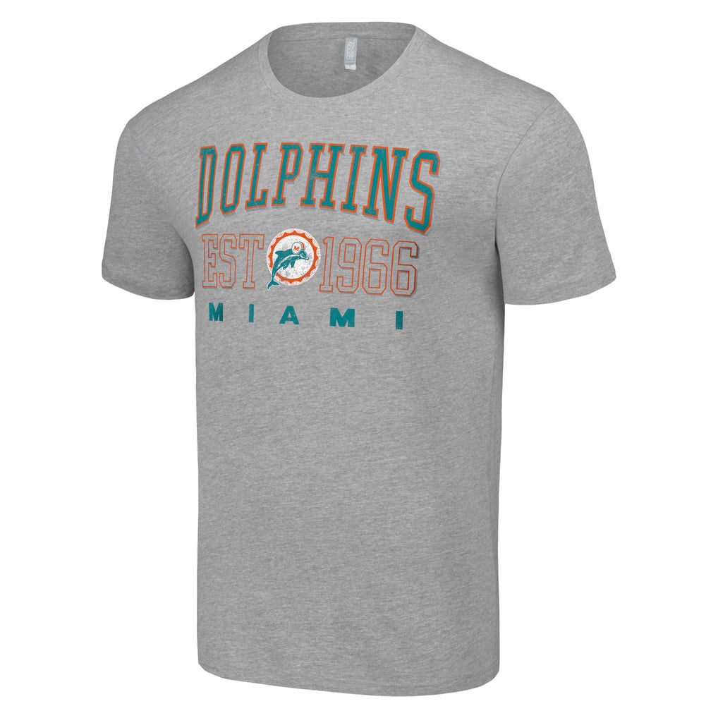 Miami Dolphins Starter Throwback Logo T-Shirt - Heather Gray