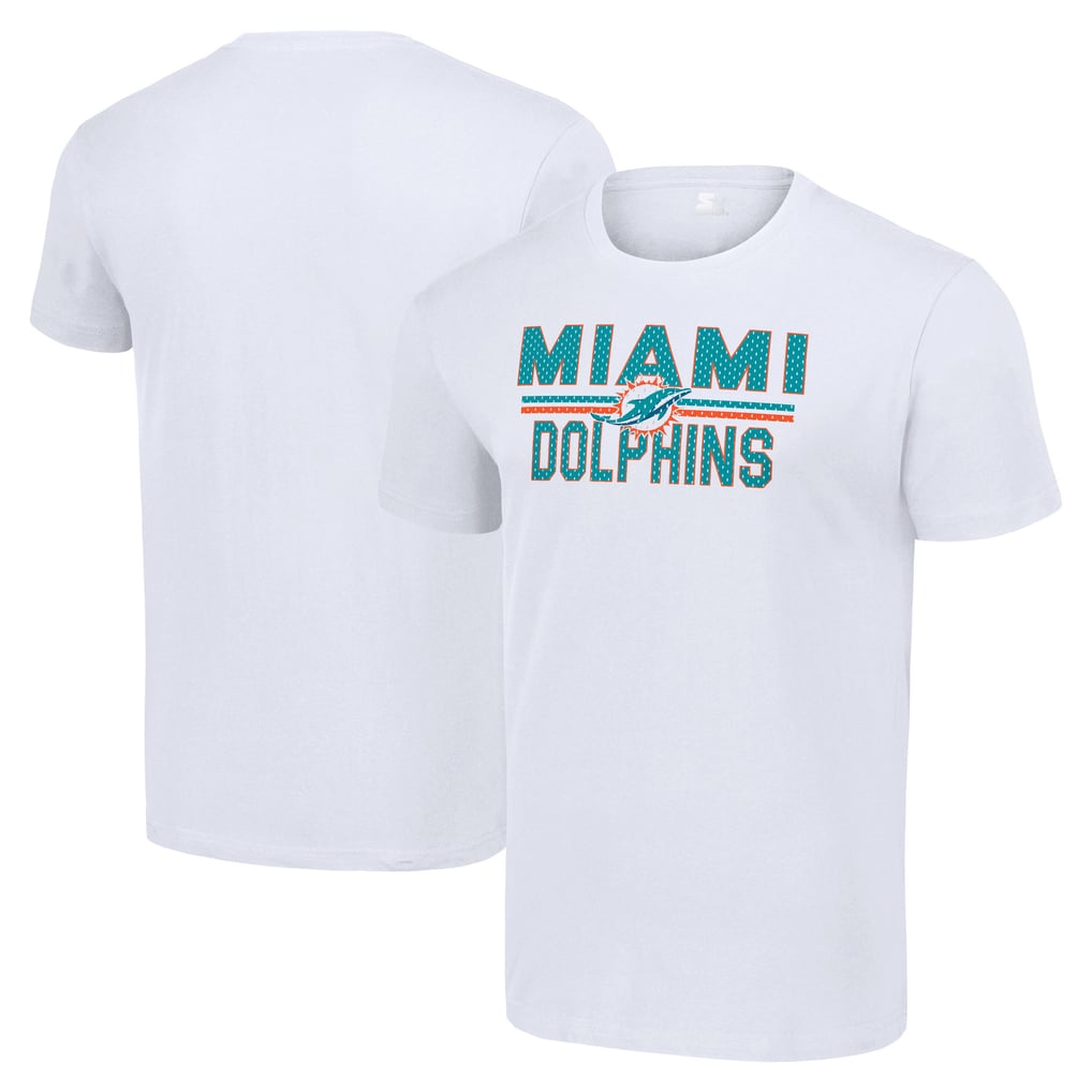 Miami Dolphins Starter Team Mesh Print Graphic T-Shirt - White