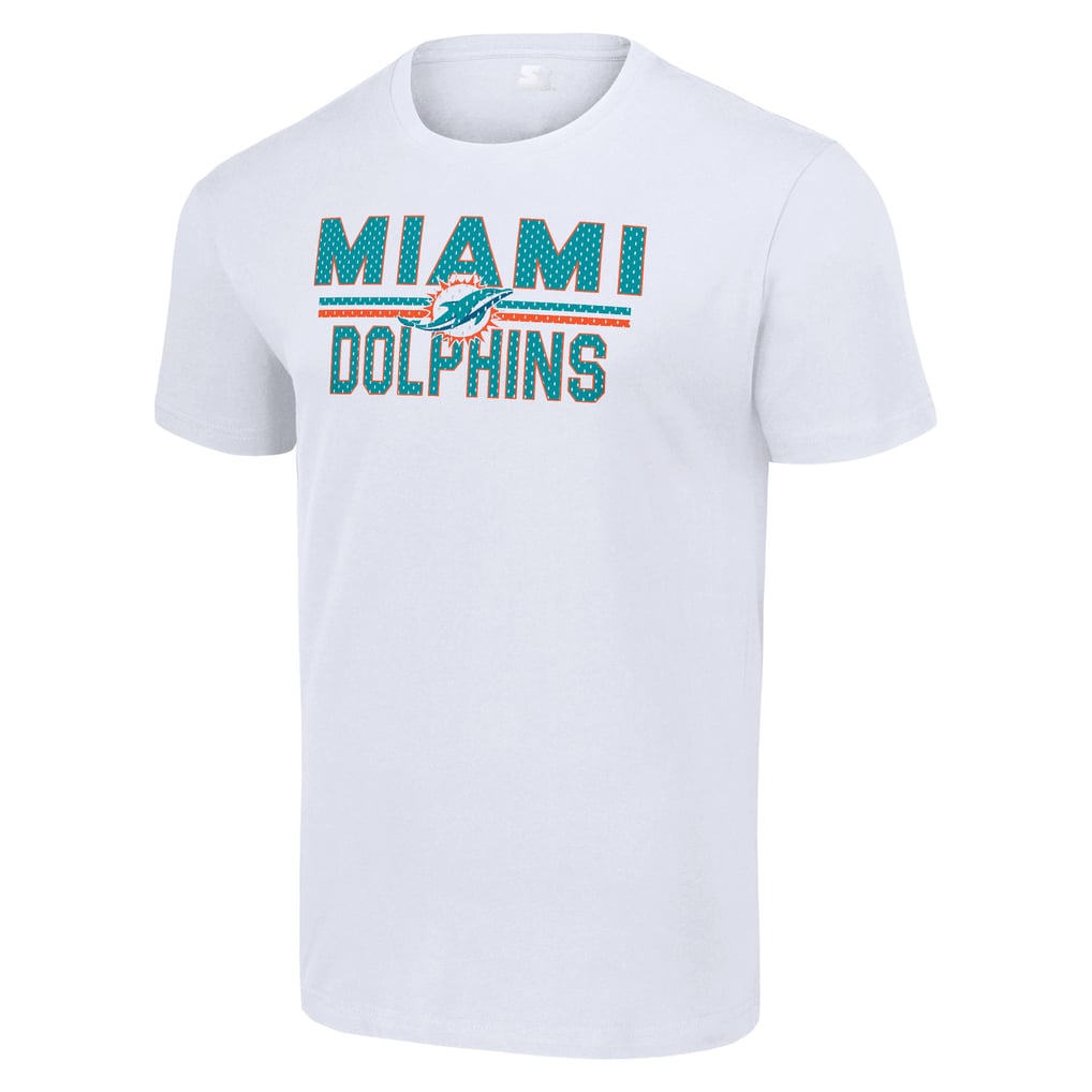 Miami Dolphins Starter Team Mesh Print Graphic T-Shirt - White