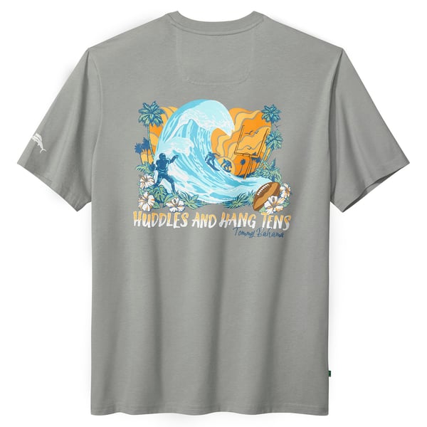 Miami Dolphins Tommy Bahama Huddle & Hang Tens T-Shirt - Gray
