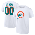 Miami Dolphins  Team Authentic Classic Personalized Name & Number T-Shirt - White