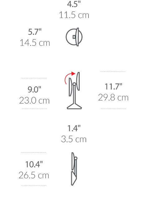Sensor Mirror Fold dimensions