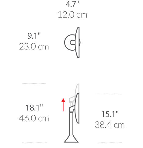 Sensor Mirror with Touch-Control Brightness with 10x Detail Mirror dimensions