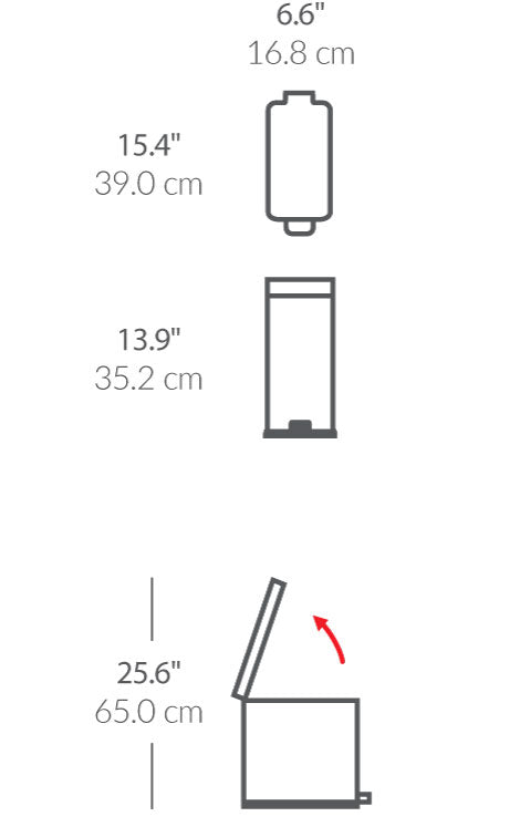 10L Profile Step Can, 2-Pack dimensions