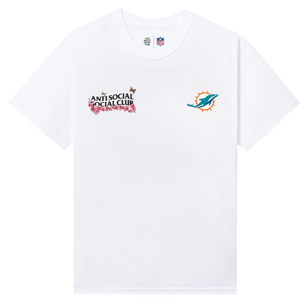 Miami Dolphins AntiSocialSocialClub x NFL Unisex Blossom T-Shirt - White