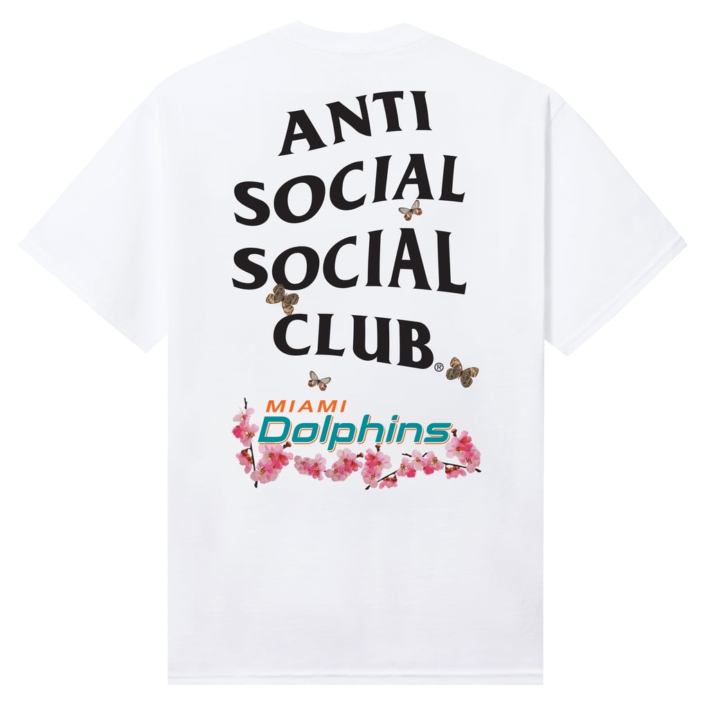 Miami Dolphins AntiSocialSocialClub x NFL Unisex Blossom T-Shirt - White