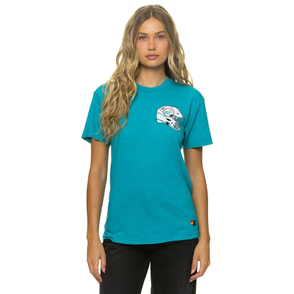 Miami Dolphins Aviator Nation Unisex Tri-Blend T-Shirt - Aqua
