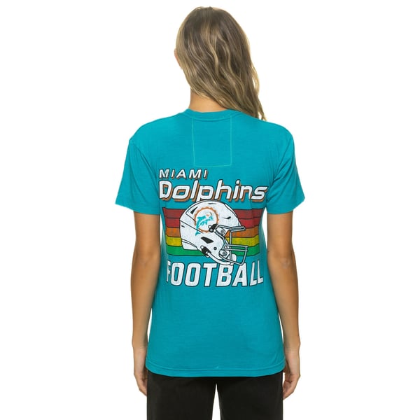 Miami Dolphins Aviator Nation Unisex Tri-Blend T-Shirt - Aqua