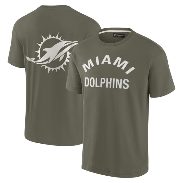 Miami Dolphins Fanatics Unisex Elements Super Soft Short Sleeve T-Shirt - Olive