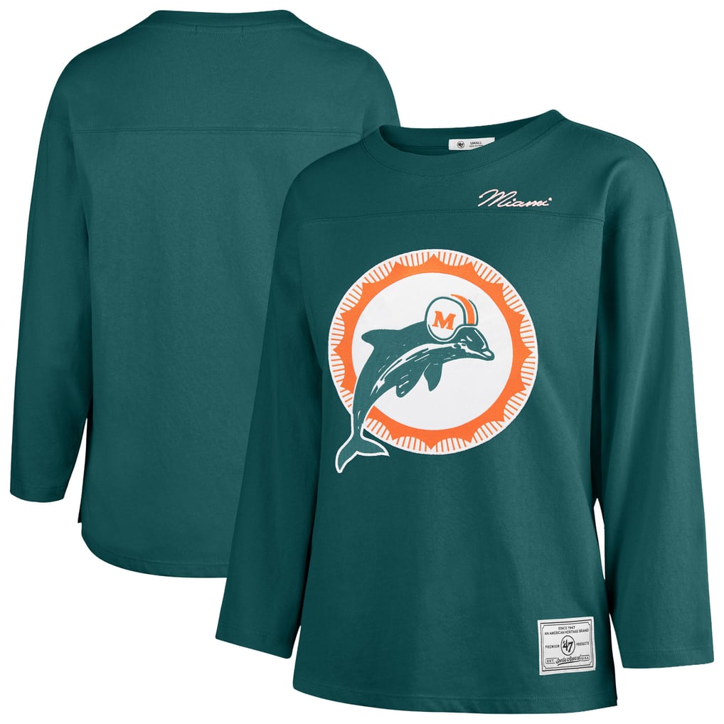 Miami Dolphins '47 Women's Game Nod Timeless Long Sleeve T-Shirt - Aqua
