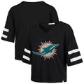 Miami Dolphins '47 Women's Premier Scout Cropped V-Neck T-Shirt - Black