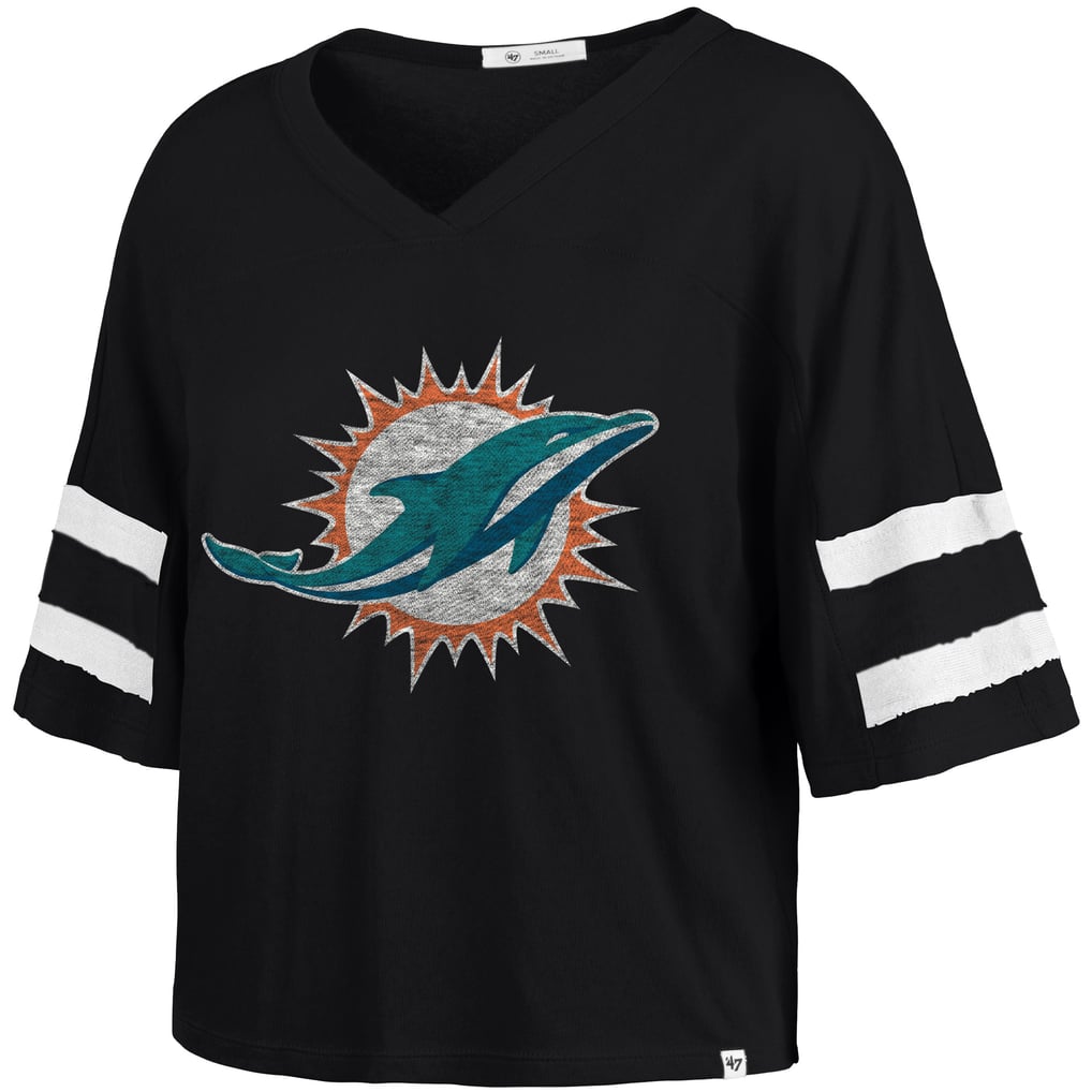 Miami Dolphins '47 Women's Premier Scout Cropped V-Neck T-Shirt - Black