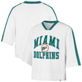 Miami Dolphins '47 Women's Big Overarch Drop Needle Raglan V-Neck T-Shirt - White