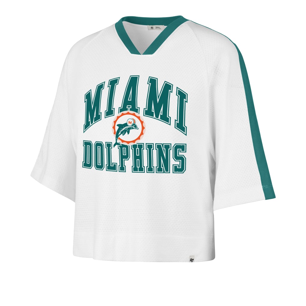 Miami Dolphins '47 Women's Big Overarch Drop Needle Raglan V-Neck T-Shirt - White
