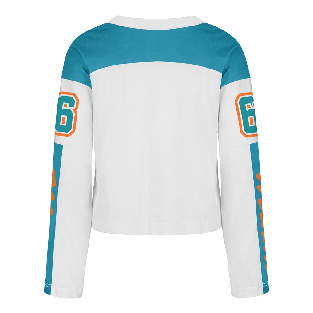  Miami Dolphins '47 Women's Exclamation Metro V-Neck Long Sleeve Jersey T-Shirt - White