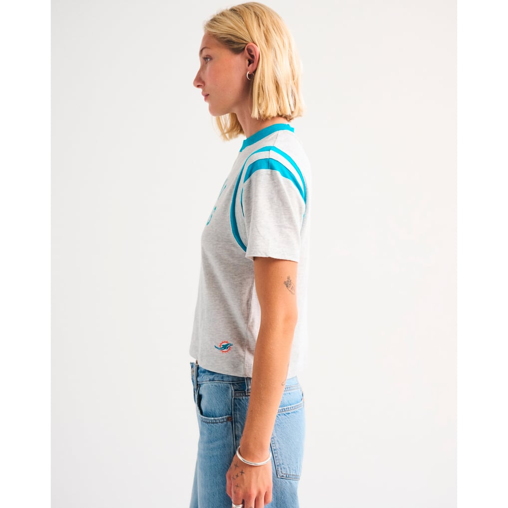 Miami Dolphins Abercrombie & Fitch Women's Varsity T-Shirt - Heather Gray