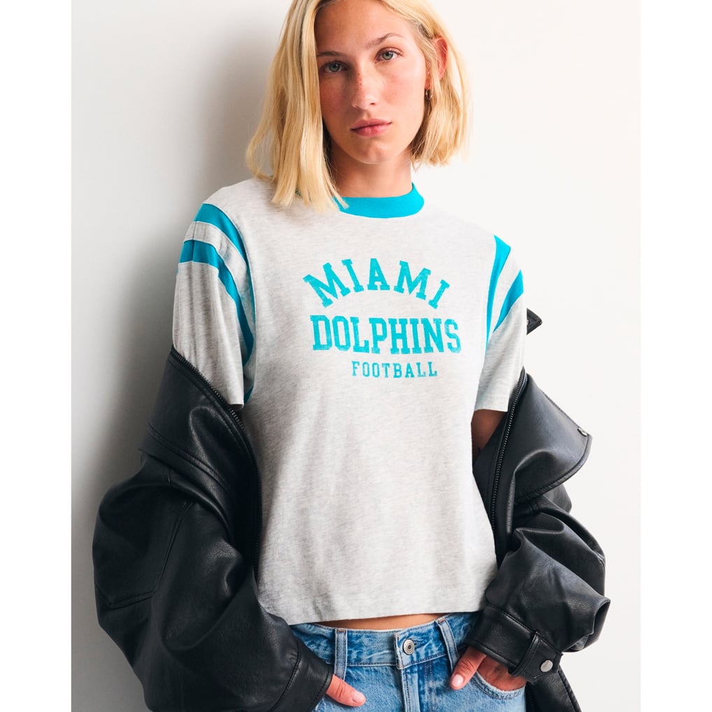 Miami Dolphins Abercrombie & Fitch Women's Varsity T-Shirt - Heather Gray