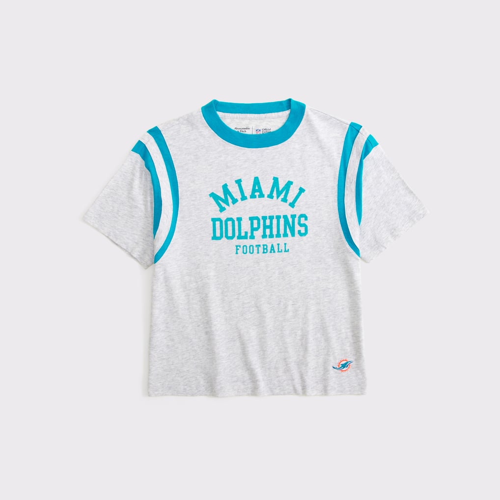 Miami Dolphins Abercrombie & Fitch Women's Varsity T-Shirt - Heather Gray
