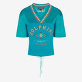 Miami Dolphins Off Season Women's Lace-Back V-Neck T-Shirt - Aqua
