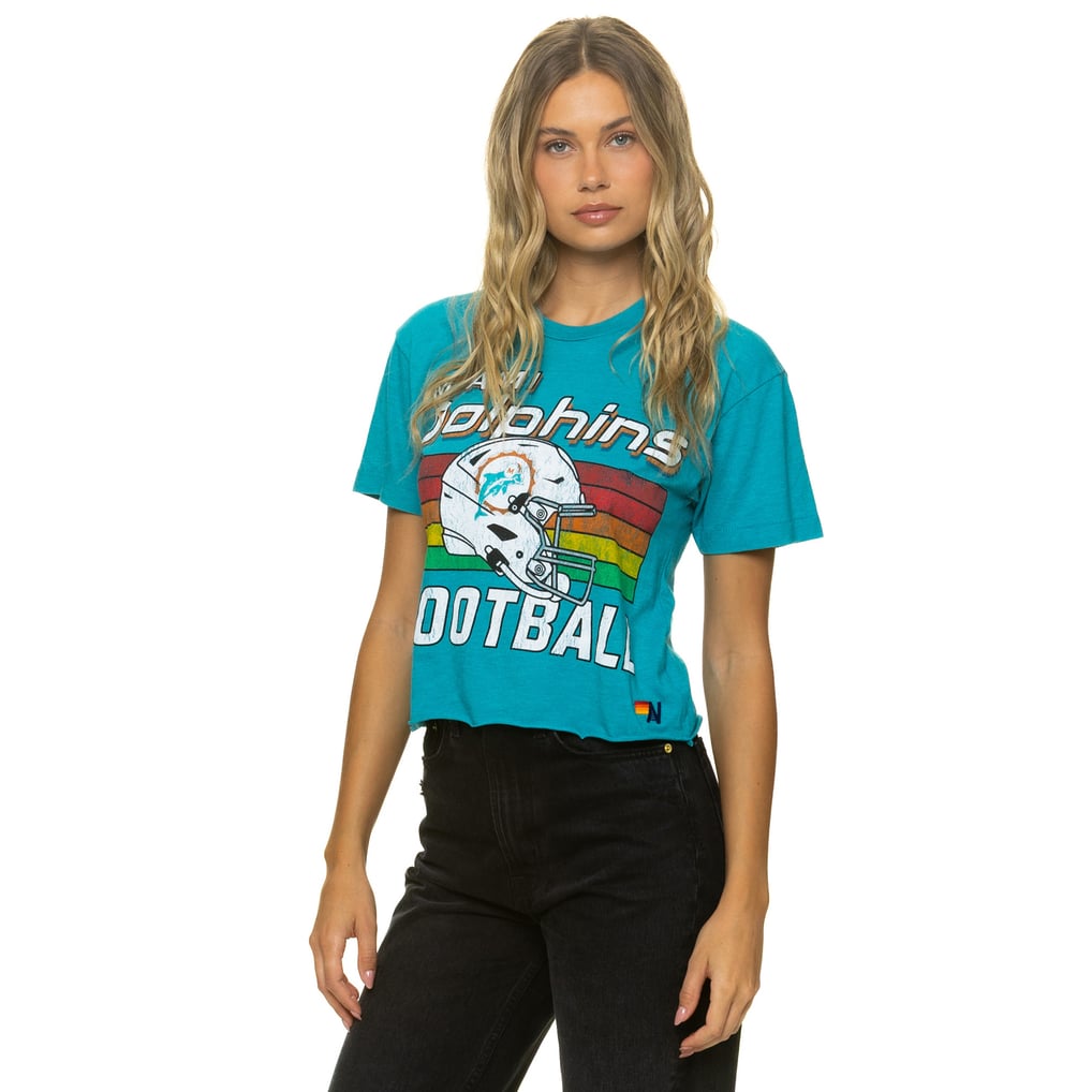 Miami Dolphins Aviator Nation Women's Boxy Boyfriend Tri-Blend T-Shirt - Aqua