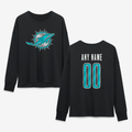 Miami Dolphins Women's Forged Mascot Personalized Name & Number Long Sleeve T-Shirt - Black