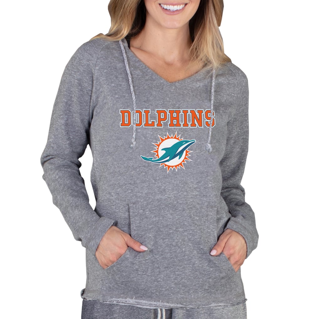 Miami Dolphins Concepts Sport Women's Mainstream Tri-Blend Raglan Hoodie V-Neck Top - Gray